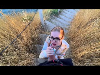 sucking cock with sea view blowjob and sex outdoor